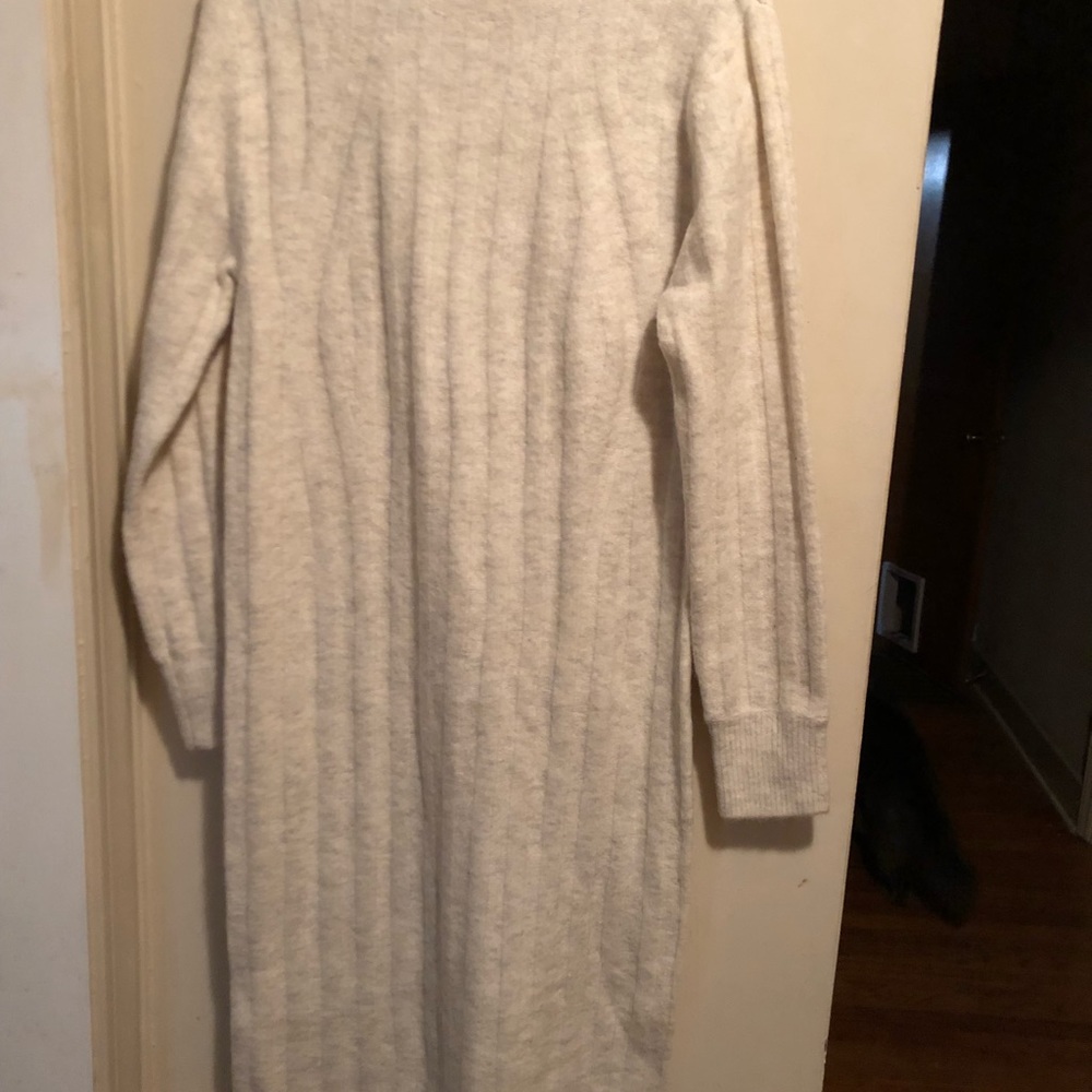 Long Sleeve Ribbed Knit Sweater Dress A NEW DAY Small White